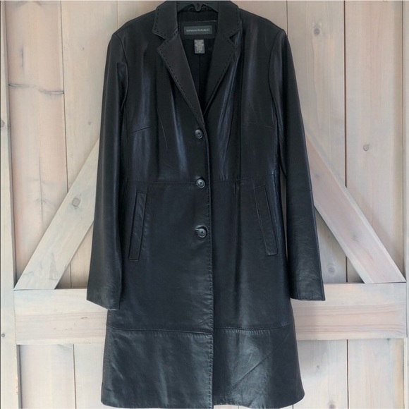 Banana Republic Leather Trench Coat 